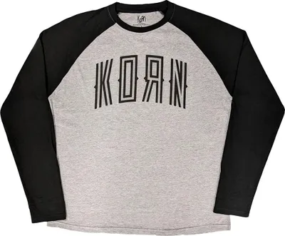 Produktbild von Korn - "Freak 98" T-Shirt für Herren/Damen Uni, Raglanärmel, Langärmlig RO14361 (XL) (Schwarz/Grau)