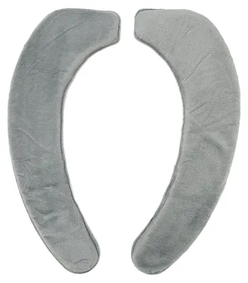 Produktbild von 2 Stück WC-Wärmerbezug, weich, bequem, warm, waschbar, selbstklebendes Flanell-Sitzkissen, Grau
