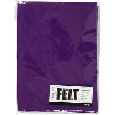 Image de Feutre de bricolage, violet, A4, 10 feuilles