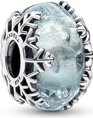 Produktbild von Pandora Winterblaue Schneeflocke Murano-Charm 792377C00 Anhänger