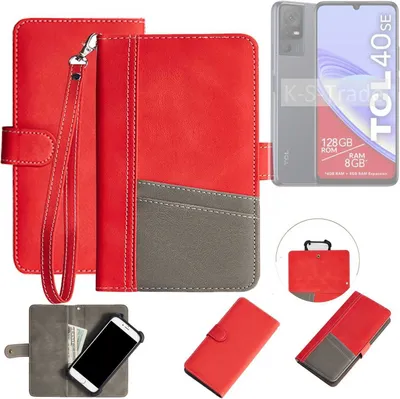 Produktbild von K-S-Trade Handy Schutzhülle für TCL 40 SE Hülle Portemonnee Brieftasche Klapphülle Kartenfächer Flip Wallet Case Etui