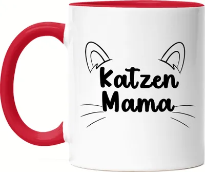 Produktbild von Katzen-Mama Tasse Rot Katzenmama Geschenk Katzenliebhaber Katzenbesitzer Katzen Kätzchen