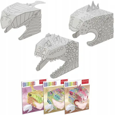 Obrázek produktu pro Monumi Sada Masek - Stegosaurus, Parasaurolophus, Tyrannosaurus