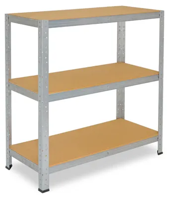 Produktbild von shelfplaza HOME 100x100x50 cm Schwerlastregal in verzinkt mit 3 Böden und 175 kg Traglast pro Boden