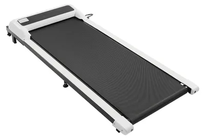 Image de Tapis de course plat - Walking Pad - Puissance maximale de 2,25 CV, vitesse de 1 à 6 km/h, capacité de charge de 100 kg, écran LED et télécommande, surface de course 38 × 100 cm, prise européenne 220 V - Blanc