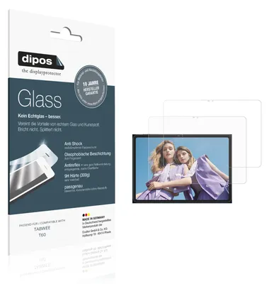 Produktbild von 2x Schutzfolie für TABWEE T60 matt - Anti-Shock 9H Folie dipos Glass Kunststoffglas