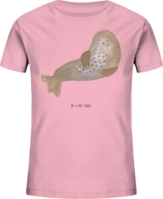 Produktbild von Mr. & Mrs. Panda Kleinkinder T-Shirt Robbe Lachen 5-6 Jahre (110/116) - Baumwolle Pink - Geschenk, Seehund, Nordsee, Kinder, Kindershirt, Teenager, Ostsee, Jungen, Bio