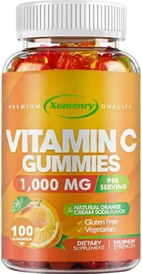 Produktbild von Vitamin C Gummies 1000mg (100 Gummibärchen) Nahrungsergänzungsmittel, Immunsystem, Herz, Haut