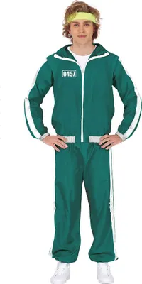 Produktbild von Film Sport Retro Jogginganzug Kostüm Karneval Outift 80er Look, Größe: 48 - 50 (M) Farbe: Grün