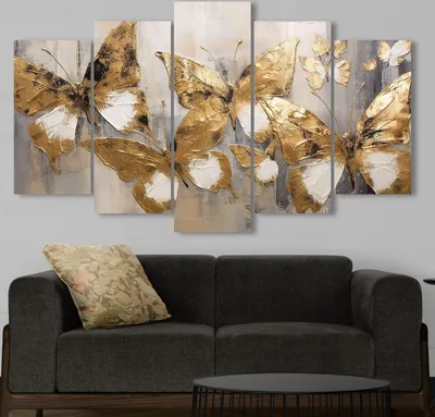 Image de Wallity, 5MDF4595_60100 (100 x 60), tableau décoratif en MDF (5 pièces), multicolore, 100 % MDF, 100 x 60 cm