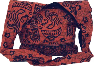 Produktbild von Sadhu Bag, Schulterbeutel, Hippie Tasche - Orange, Uni - Erwachsene, Baumwolle, 30*32*10 cm, Alternative Umhängetasche, Handtasche aus Stoff