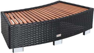 Polyrattan Whirlpooltreppe Spa Trittstufe Stufe Einstieg  Blumenhocker Schwarz