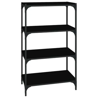 Produktbild von vidaXL Bücherregal Schwarz 60x33x100 cm Holzwerkstoff und Stahl