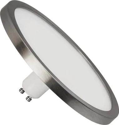 Produktbild von LightMe LED Mini-Panel Nickel gebürstet Ø14,5cm Lampe 8W GU10 matt 530lm Lichtschalter StepDimmbar
