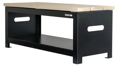 Produktbild von Gartenbank 100 cm mit Holzlager, schwarz