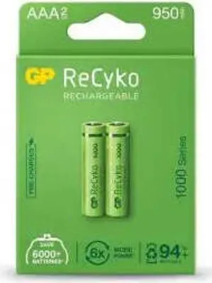 Zdjęcie produktu dla GP Batteries B2111, AAA, Niklowo-metalowo-wodorkowa (NiMH), 1,2 V, 2 szt., 950 mAh, Zielony