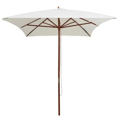 Produktbild von vidaXL Sonnenschirm 200x300 cm Holzmast Cremeweiß
