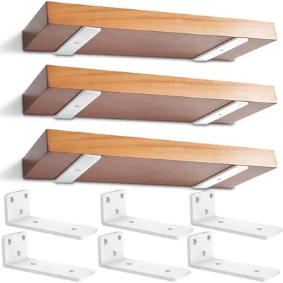 Produktbild von Omgoods - 6 Stück industrielle L-förmige Wandhalterungen