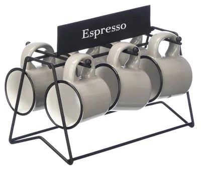 Obrázok produktu pre Šálky na espresso, 6 kusov, 100 ml, sivé