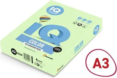 Zdjęcie produktu dla Papier kreskowy IQ Color A3-MG28, zielony, 160 g/m2, 250 l.
