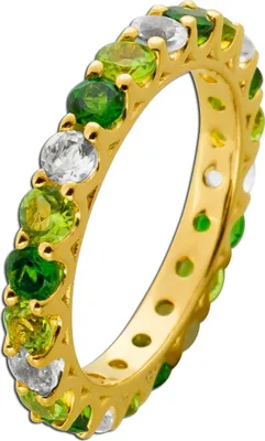 Produktbild von Memoire Ring Silber vergoldet nat grüner Amethyst Peridot Chromdiopsit 3ct. 20