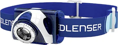 Image de Ledlenser SEO 3 blau Lampe frontale avec lumière rouge - Lampe frontale à LED (piles AA, 100 lm, bleu)