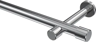 Produktbild von Interdeco Gardinenstange / Vorhangstange Chrom, Typ Prestige Santo (Kappe) ohne Ringe, 20 mm Ø 1-läufig, 600 cm