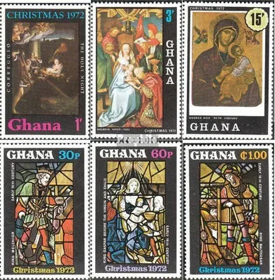 Produktbild von Briefmarken Ghana 1972 Mi 486A-491A (kompl.Ausg.) postfrisch Weihnachten