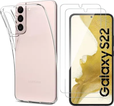 Image de Housse pour Samsung Galaxy S22 5G avec 2 films de protection d'écran en verre trempé Phonillico®