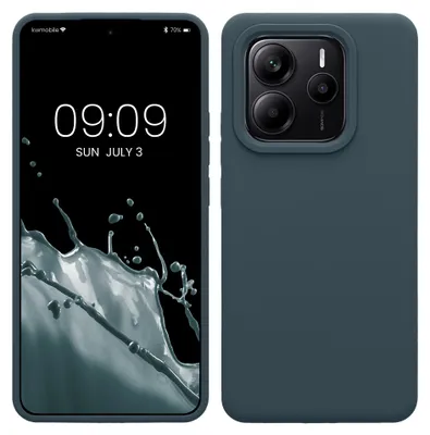 Produktbild von kwmobile Handyhülle für Xiaomi Redmi Note 14 5G (Nicht für 4G) Hülle - Case Silikon - Kabelloses Laden - Schutzhülle Cover in Dunkler Schiefer