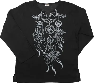 Produktbild von Hemd - Bluse - Oberhemd - Sommerhemd - Tunika - Traumfänger schwarz L