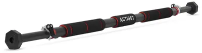 Obrázok produktu pre ACTIGET Hrazda na dverový rám 82–130 cm – teleskopická oceľová tyč, nastaviteľná, na tréning a fitness