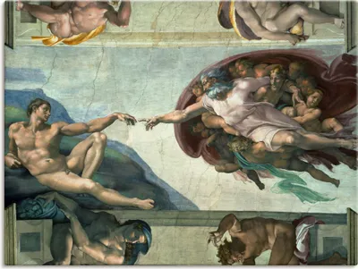Produktbild von Michelangelo: Sixtinische Kapelle: Die Erschaffung des Adam. 1510, Produkt:Leinwand, Größe:45x60 cm / Leinwand
