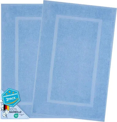 Immagine prodotto di Tappetini da bagno, 51x86 cm, set da 2, 100% cotone, 900 GSM, assorbenti, ideali per il bagno