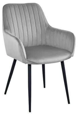 Image de Fauteuil Solden en velours gris argenté