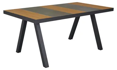 Produktbild von Gartentisch Texas Terrassentisch Esstisch 167x90x75cm Teakholz Anthrazit