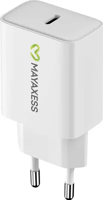 Immagine prodotto di Mayaxess, caricatore USB-C 20W a ricarica rapida per Samsung Galaxy S25 Ultra, bianco