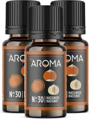 Produktbild von myAROMA Flavour Drops Haselnuss 3x10ml – Zuckerfrei, Kalorienfrei & Vegan, Natürliches Lebensmittelaroma für Backen, Kochen & Getränke, Nr. 30