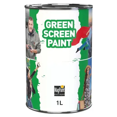 Productafbeelding van MagPaint Greenscreen verf 1 L – chroma key verf voor een green screen muur, groen, voor ca. 10 m²