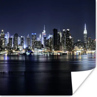 Produktbild von MuchoWow® Poster New York - Licht - Skyline 50x50 cm - Wohnzimmerdekoration