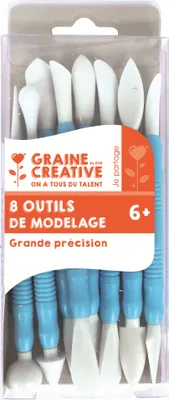 Produktbild von Graine Creative Kunststoff Modellierwerkzeug Set 8 Stück für Ton und Basteln