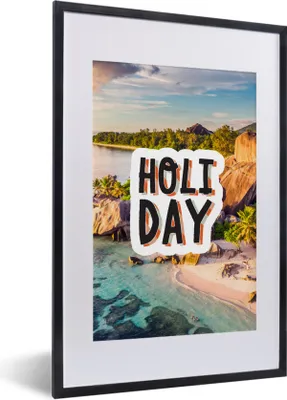 Produktbild von MuchoWow® Gerahmtes Poster Sommer - Sprichwörter - Reisen 40x60 cm - Poster mit Schwarzem Bilderrahmen Wandposter Rahmen Foto Bilder - Poster in Rahmen