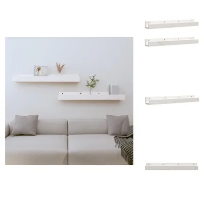 Image de vidaXL Étagères murales 2 pcs. Blanc 80x12x9 cm Pin massif - Étagères murales