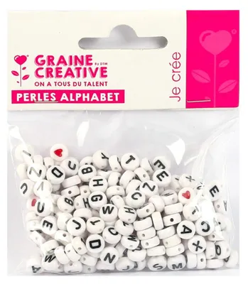 Image de Graine Creative Sachet de 250 Perles Alphabet Blanc