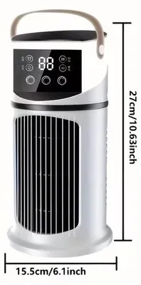 Obrázok produktu pre Mini klimatizátor – 6 rýchlostí, USB, nádržka na vodu, časovač, chladič vzduchu pre kanceláriu, spálňu a domáce pracovisko – biely