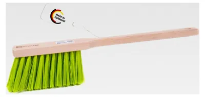 Produktbild von Langstiel-Handfeger mit Holzgriff und grünen Borsten, Länge 43 cm