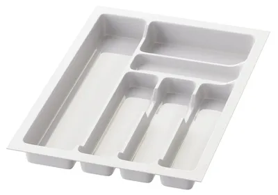 Produktbild von Sossai Besteckeinsatz Divio für Schubladen 40cm | 33 x 49 cm | Weiß Besteckkasten Schubladeneinsatz