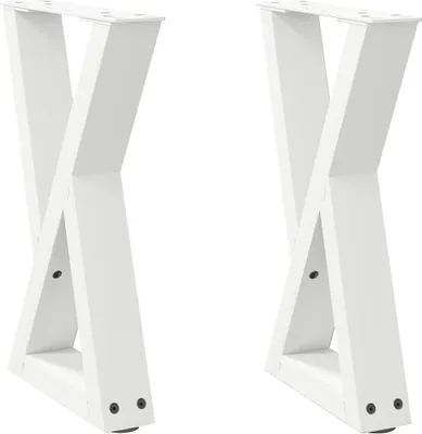 Immagine prodotto di Gambe per Tavolino da Caffè 2 pz Bianche 38x(42-43,3) cm Acciaio