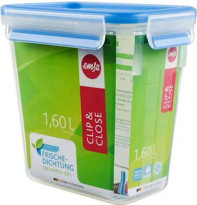 Produktbild von EMSA Clip & Close Frischhaltedose, rechteckig, 1,5 L, mit Deckel, Aufbewahrungsbox, 100 Prozent dicht, spülmaschinen-, gefrier-, mikrowellenfest, Tran