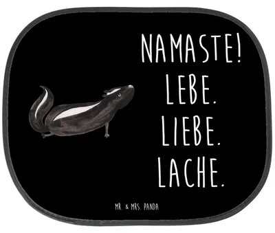 Produktbild von Mr. & Mrs. Panda Sonnenschutz Auto Stinktier Yoga - Schwarz - Geschenk, Hitzeschutz, Namaste, saugnapf, Liebe, Skunk, Wildtier, autofenster uv schutz, Sonnenblende
